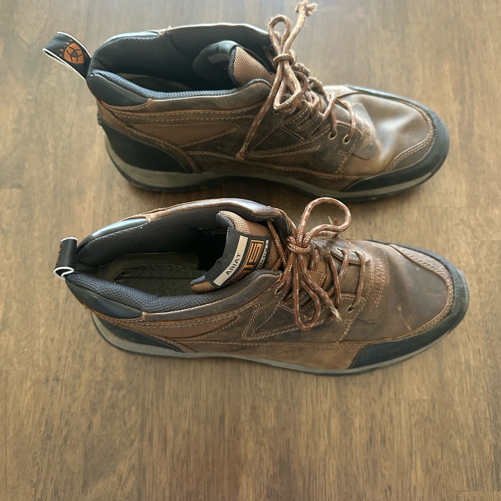 Ariat Men's Brown and Black Lace-Up Work Boots - Picture 3 of 10